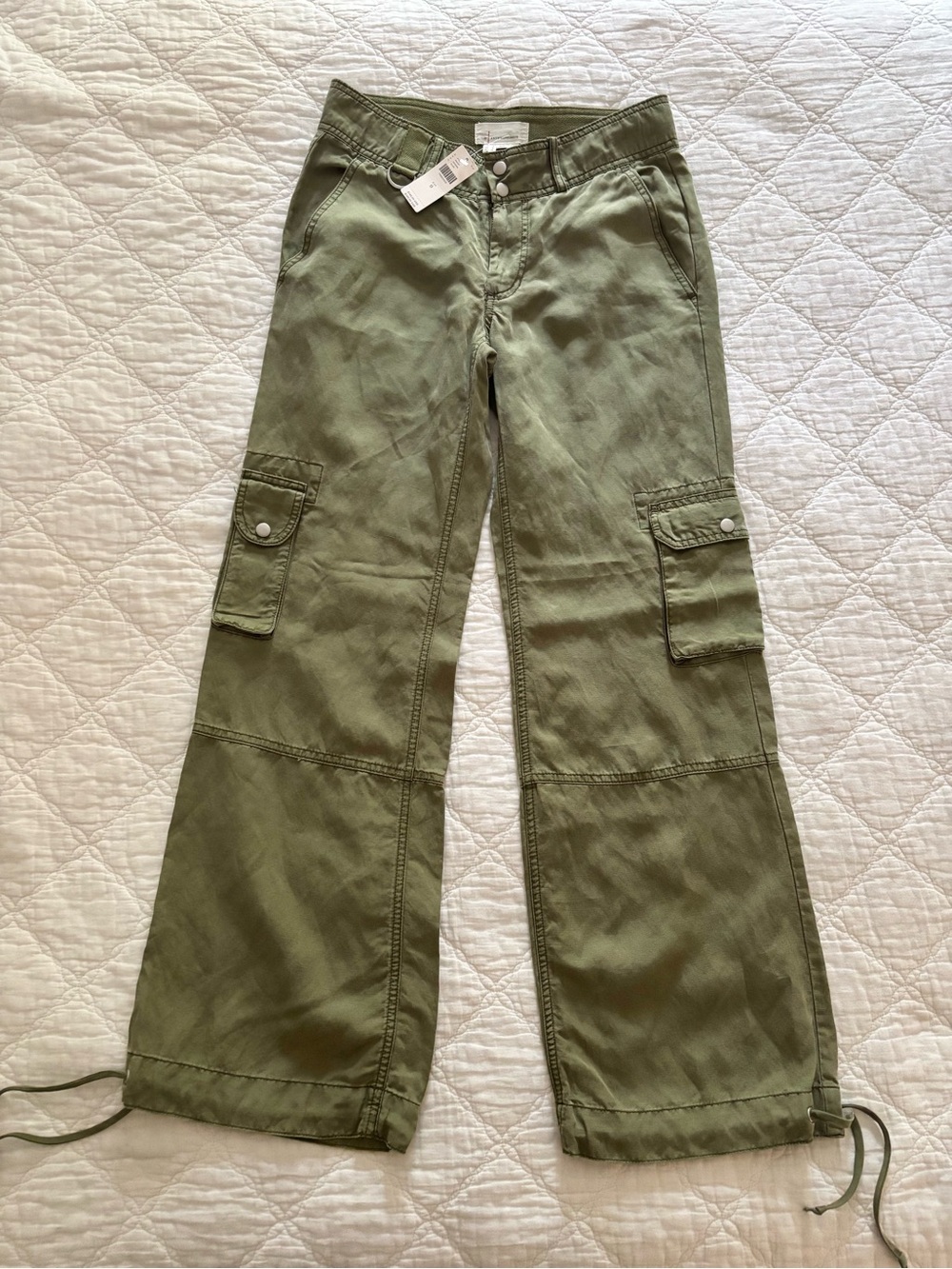 Anthropologie Olive Green Cargo Wide-Leg Pants - Size 0